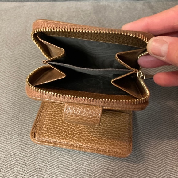 AUTHENTIC Gucci Monogram Zip Around French Flap Bi-Fold Wallet BEIGE - Picture 9 of 12